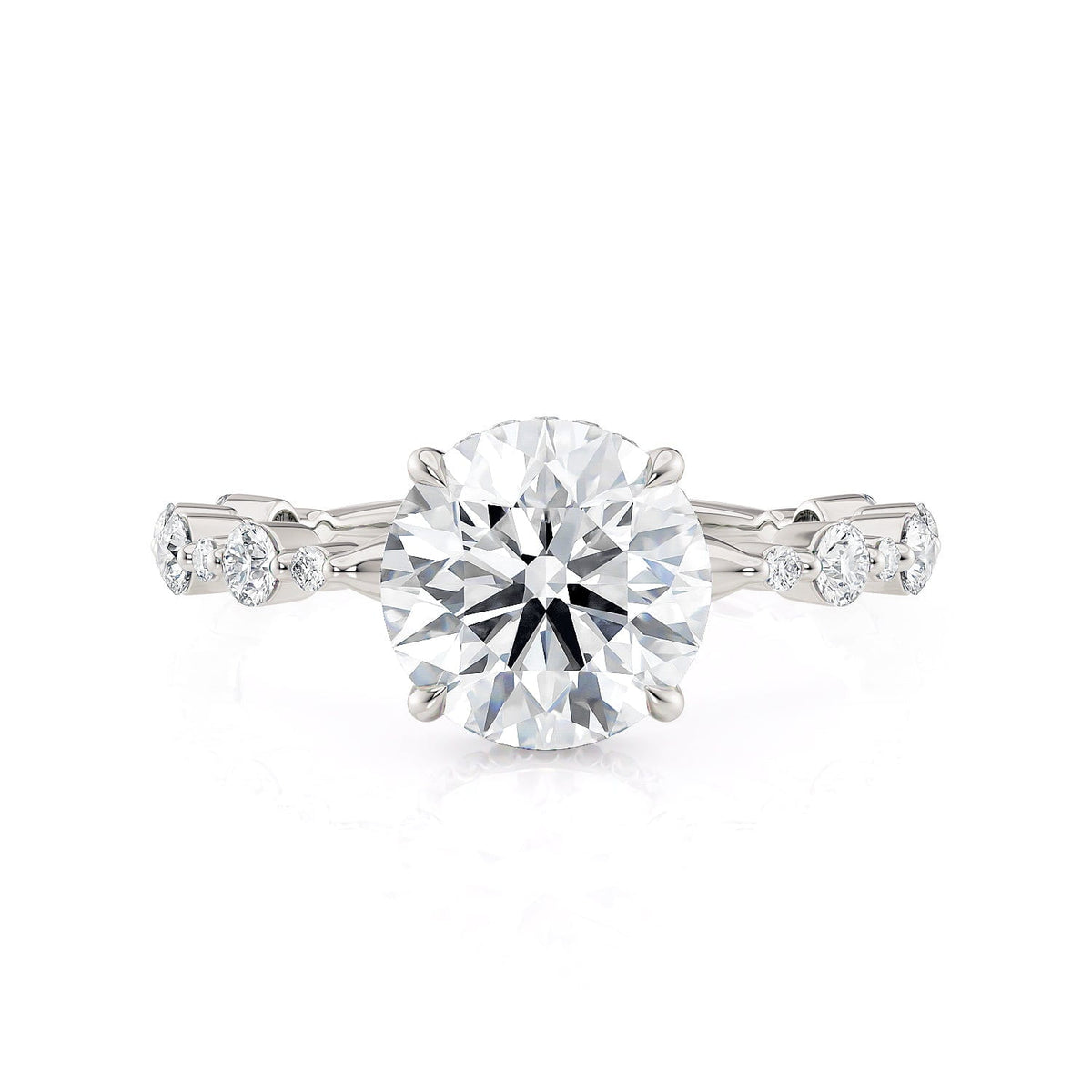 Michael M Hidden Halo Round Engagement Ring