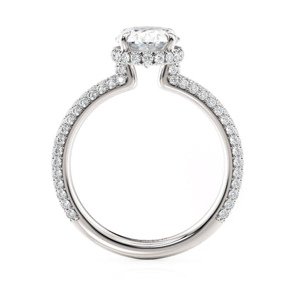 Michael M Hidden Halo Oval Engagement Ring