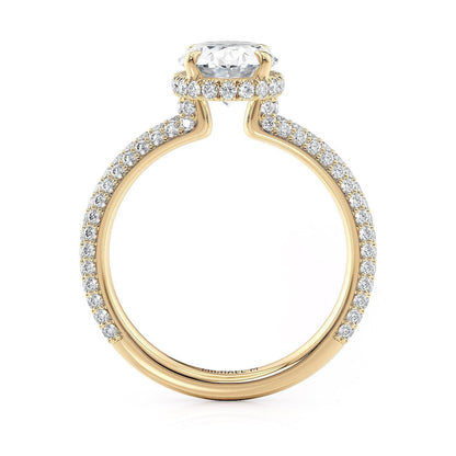 Michael M Hidden Halo Oval Engagement Ring