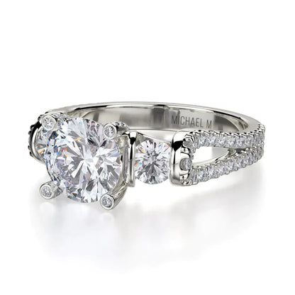 Michael M Center Stone Prong Round Engagement Ring
