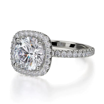 Michael M Halo Cushion Engagement Ring