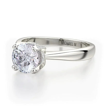 Michael M Pave Round Engagement Ring
