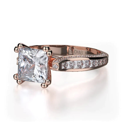 Michael M Pave Princess Engagement Ring