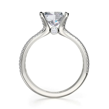 Michael M Pave Cushion Engagement Ring