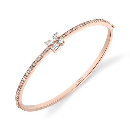 MICHAEL M Fashion Bracelets 18K Rose Gold / Small Montage Single Cluster Bangle