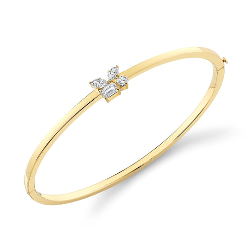MICHAEL M Fashion Bracelets 18K Yellow Gold / Small Montage Single Cluster Bangle BR420S