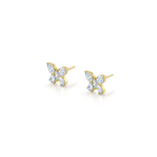 MICHAEL M Fashion Earrings 18K Yellow Gold Montage Butterfly Stud Earrings ER612