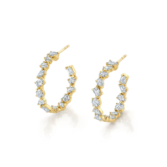 MICHAEL M Fashion Earrings 18K Yellow Gold Montage Petite Hoop Earrings ER610