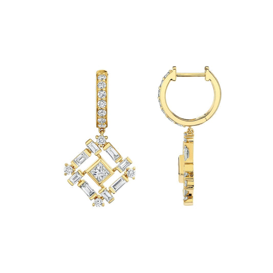 MICHAEL M Fashion Earrings Montage Baguette Drop Earrings