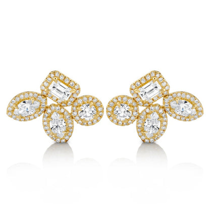 Montage Cluster Stud Halo Earrings