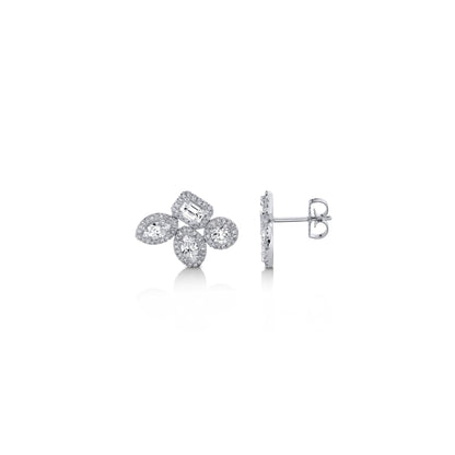 Montage Cluster Stud Halo Earrings