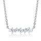 MICHAEL M Fashion Necklaces 18K White Gold Montage Emerald & Princess Diamond Bar Necklace P552