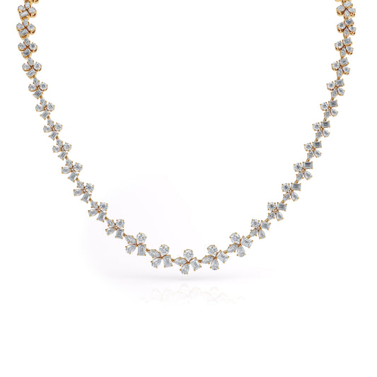 MICHAEL M Fashion Necklaces 18K Yellow Gold Montage Cluster Riviera Necklace CN403