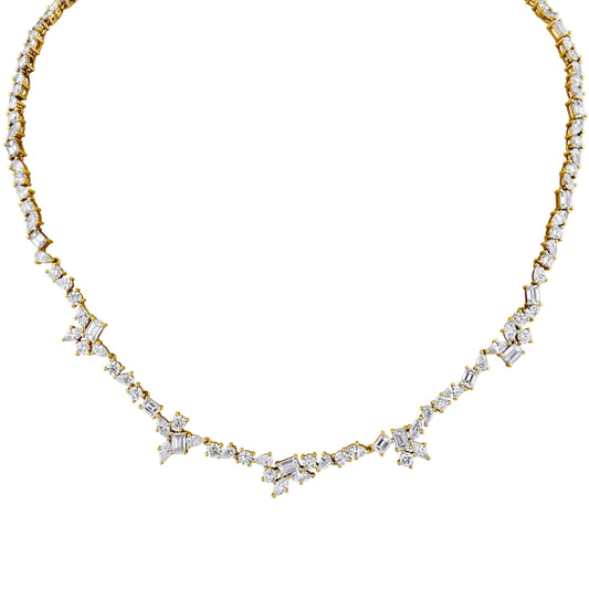 MICHAEL M Fashion Necklaces 18K Yellow Gold Montage Eternity Tennis Necklace CN358
