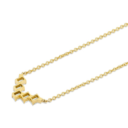 Montage Emerald Cut Diamond Chevron Necklace