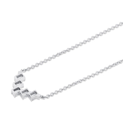 Montage Emerald Cut Diamond Chevron Necklace