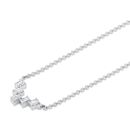 Montage Emerald Cut Diamond Chevron Necklace