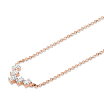 Montage Emerald Cut Diamond Chevron Necklace