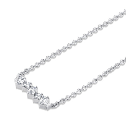 Montage Emerald & Princess Diamond Bar Necklace