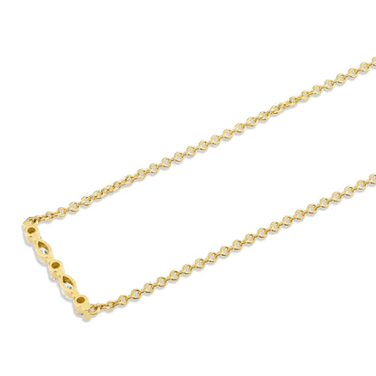 Montage Marquise and Round Cut Diamond Bar Necklace