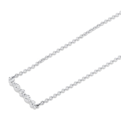 Montage Marquise and Round Cut Diamond Bar Necklace