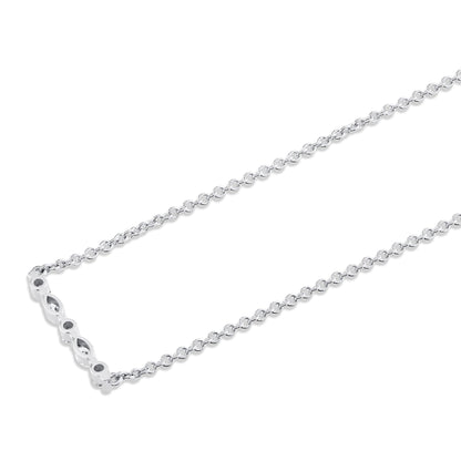 Montage Marquise and Round Cut Diamond Bar Necklace