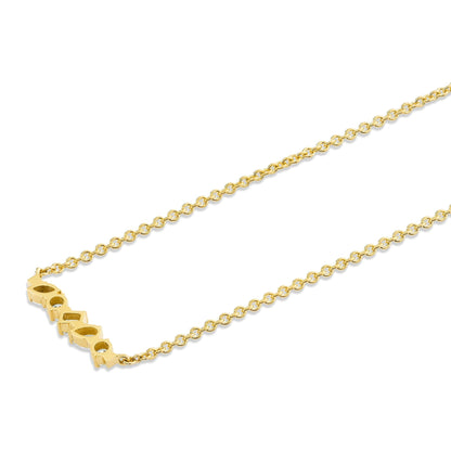 Montage Mixed Cut Diamond Bar Necklace