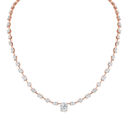 Montage Oval Diamond Center Riviera Necklace