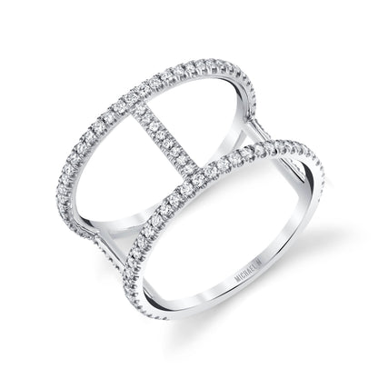 MICHAEL M Fashion Rings 14K White Gold / 4 Double Bar Diamond Ring F332-WG4