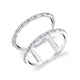 MICHAEL M Fashion Rings 14K White Gold / 4 Double Diamond Band F318-WG4