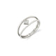 MICHAEL M Fashion Rings 14K White Gold / 4 Princess Bezel Double Shank Ring F407