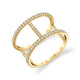 MICHAEL M Fashion Rings 14K Yellow Gold / 4 Double Bar Diamond Ring F332-YG4