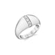 MICHAEL M Fashion Rings 18K White Gold / 4 Orb Split Signet Ring F522