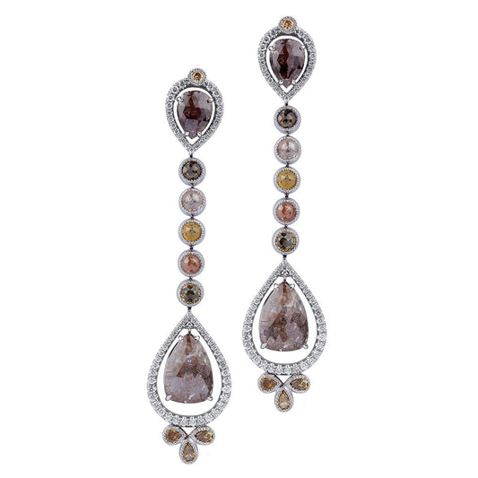 Multi-Colored Linear Teardrop Earrings