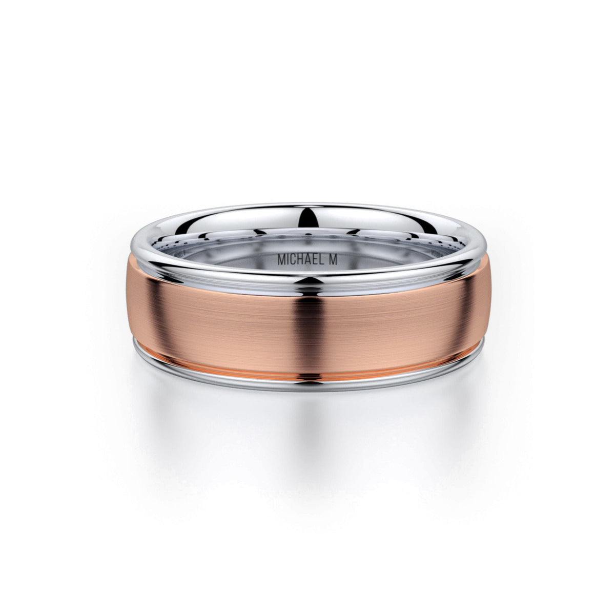 MICHAEL M Men's 18K Rose Gold/Platinum / 7 Men's Band MB106 Two-Tone MB-106RG