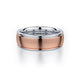 MICHAEL M Men's 18K Rose Gold/Platinum / 7 Men's Band MB106 Two-Tone MB-106RG