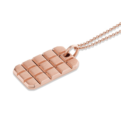 Mens Block Dog Tag Necklace