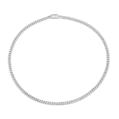 6.5mm Silver Men's Cuban Chain Necklace