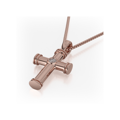 Single Diamond Cross Pendant