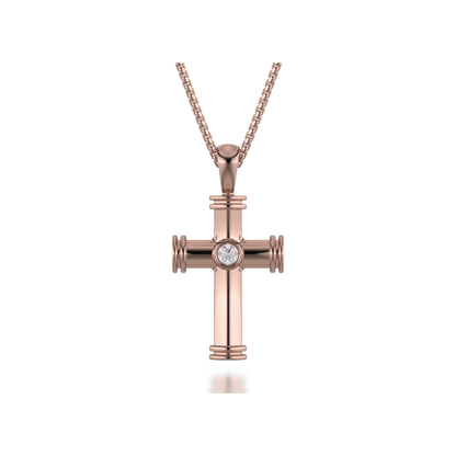 Single Diamond Cross Pendant