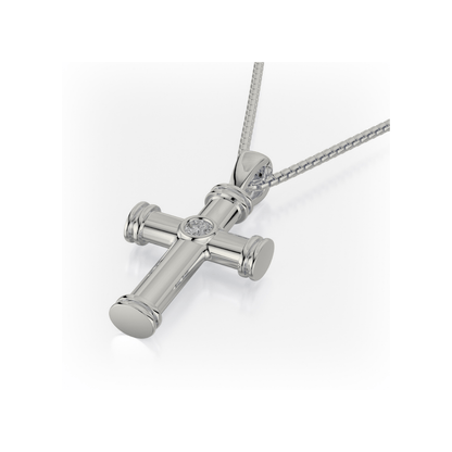Single Diamond Cross Pendant