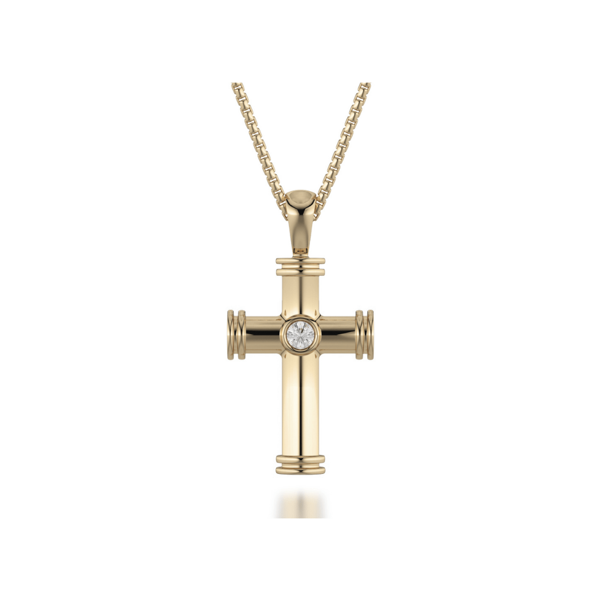 Single Diamond Cross Pendant