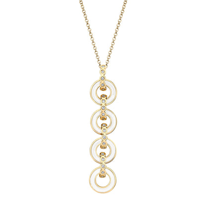 MICHAEL M Necklace 14k Yellow Gold / White Chroma Arch Drop Pendant P494