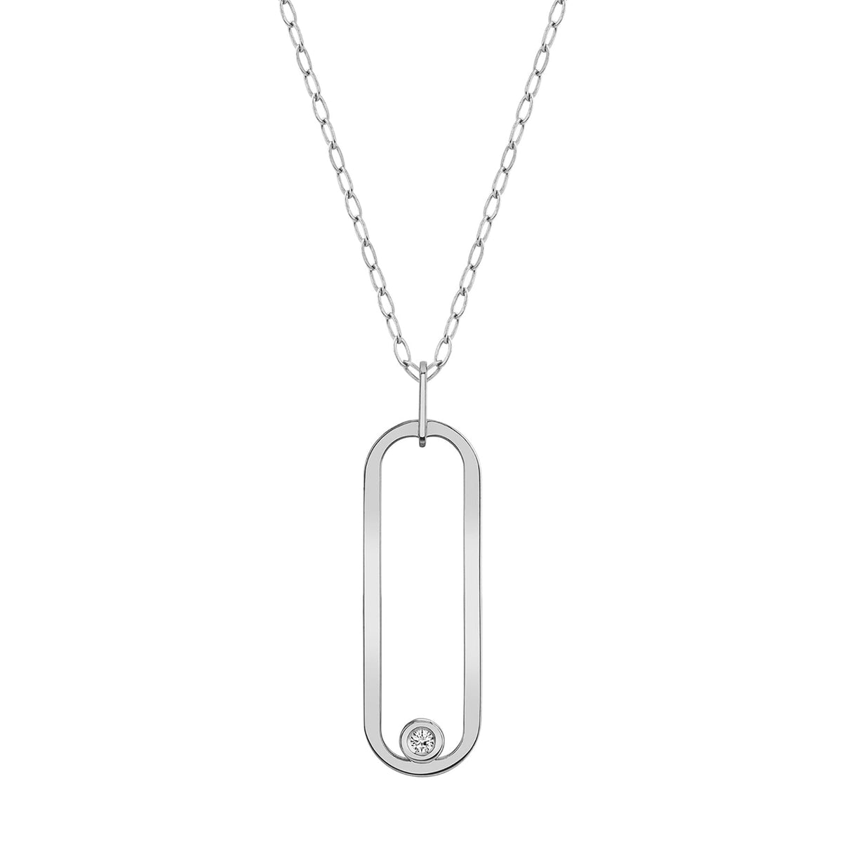 MICHAEL M Necklaces 14K White Gold Longline Link Pendant P360