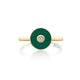 MICHAEL M Rings 14k Yellow Gold / Green Chroma Bullseye Ring F489