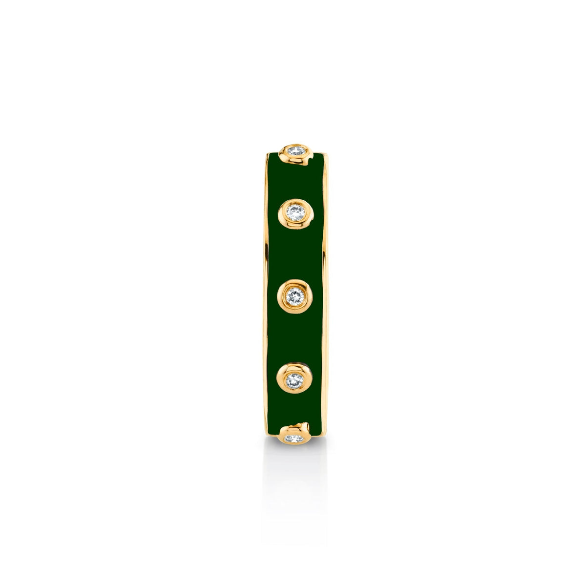 MICHAEL M Rings 14k Yellow Gold / Green Chroma Extruded Bezel Ring F483