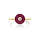 MICHAEL M Rings 14k Yellow Gold / Magenta Chroma Bullseye Ring F489