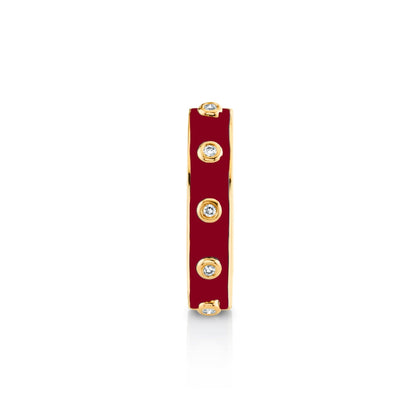 MICHAEL M Rings 14k Yellow Gold / Magenta Chroma Extruded Bezel Ring F483