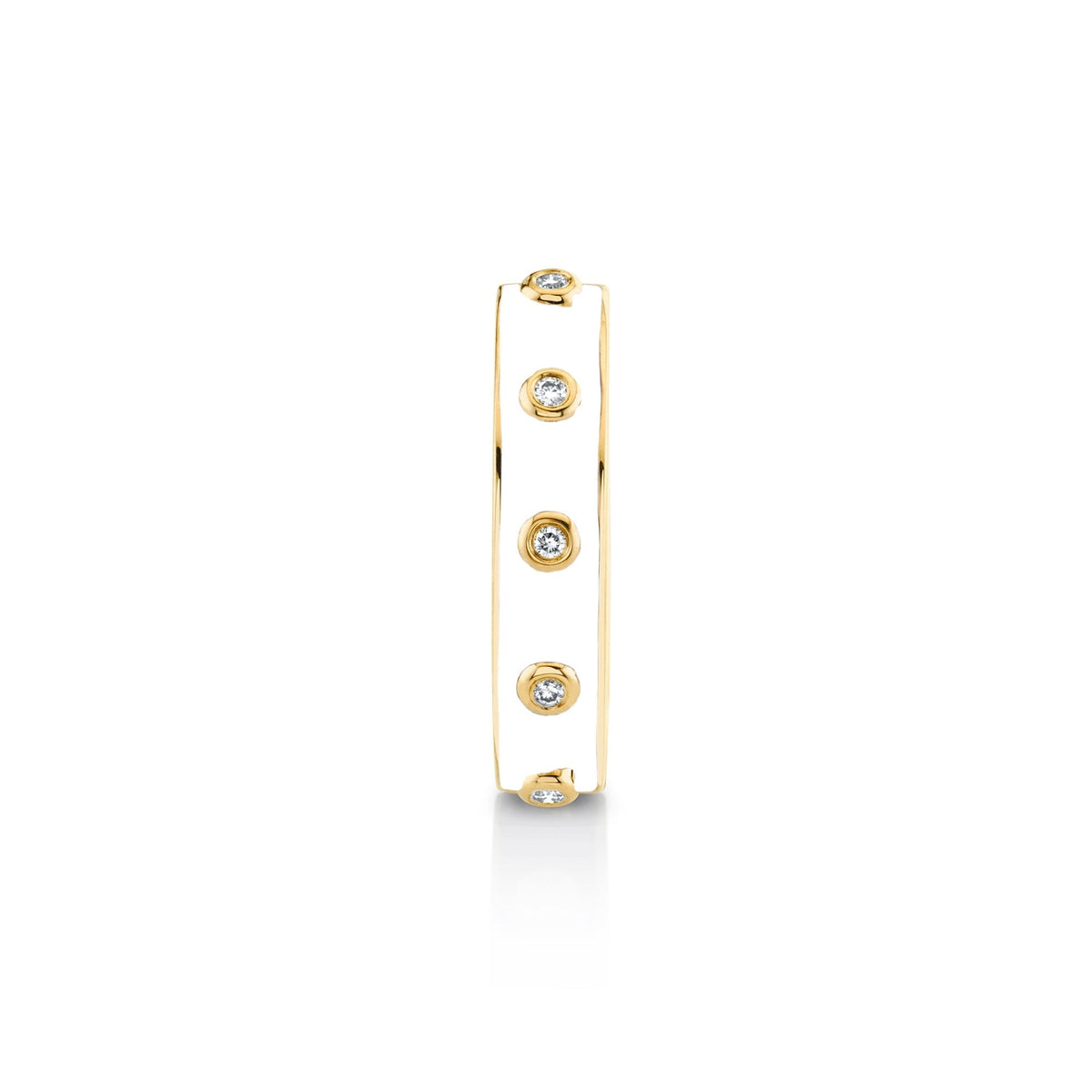 MICHAEL M Rings 14k Yellow Gold / White Chroma Extruded Bezel Ring F483