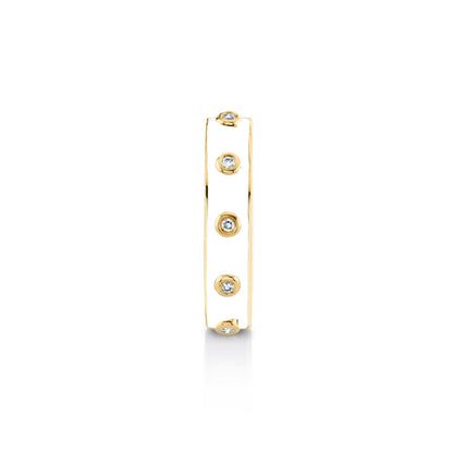 MICHAEL M Rings 14k Yellow Gold / White Chroma Extruded Bezel Ring F483